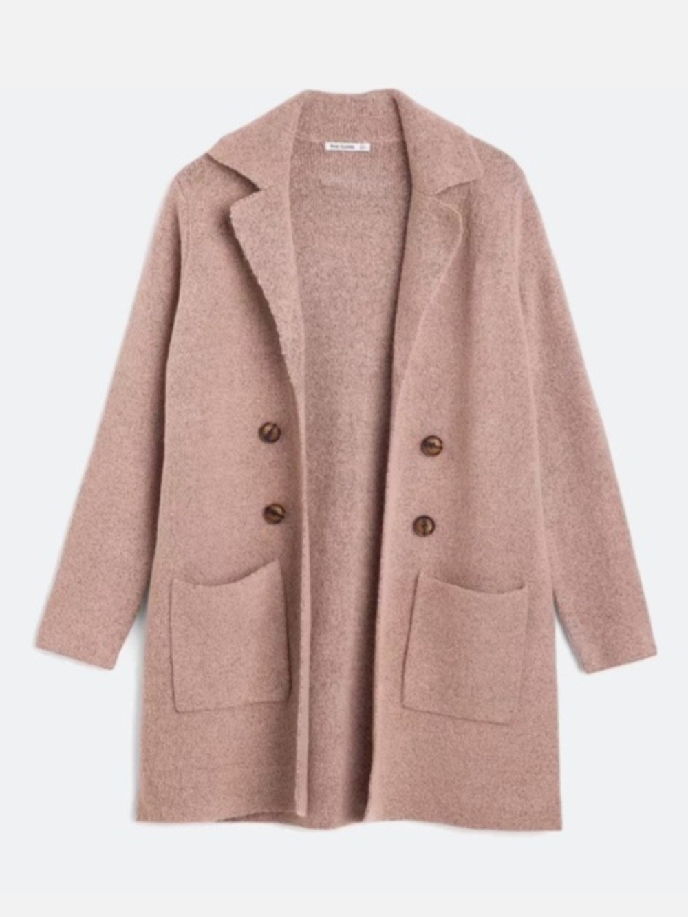 Pink Clover Blush Bouclé Open-Front Cardigan
